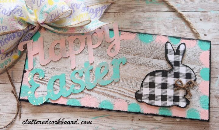 diy happy easter sign wall decor