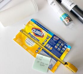 disinfectant wipe bottle upcycle for craft storage