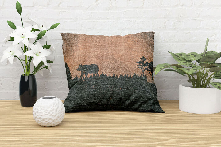 s 13 cool pillow ideas that ll make it feel like you bought a new couch, Make stencil bleach throw pillow covers