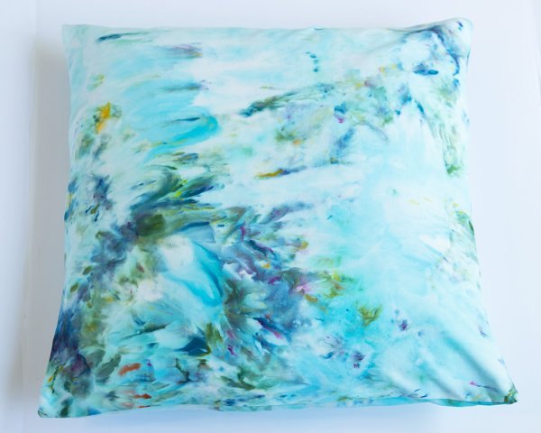 s 13 cool pillow ideas that ll make it feel like you bought a new couch, Stitch up an ice dye pillow