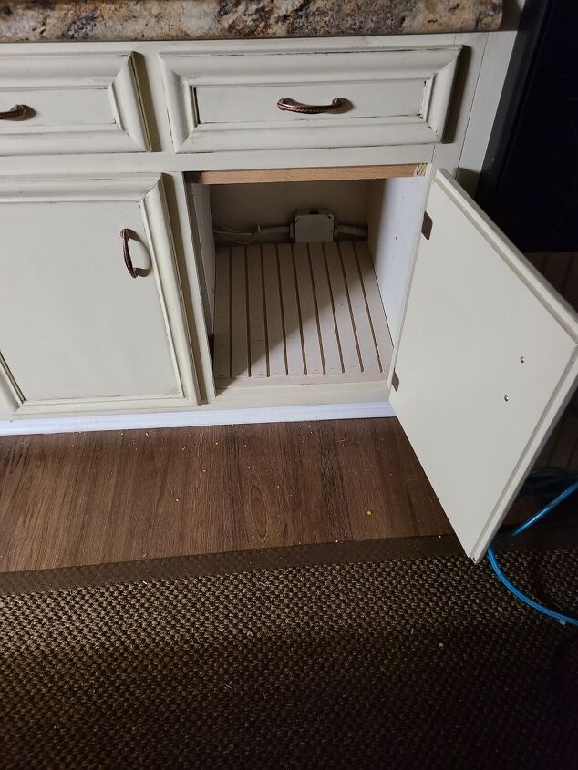 cabinet cookie sheet storage, adding the bottom and top with slats