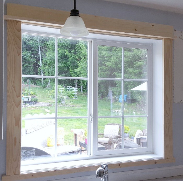 how to easily upgrade a kitchen window diy farmhouse trim for less th