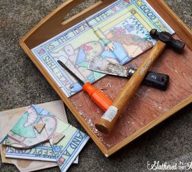 She pops the tiles out of an old tray to get this West Elm-style accent