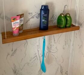 cedar shower shelf