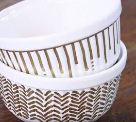 20 pretty dollar tree transformations for you to copy this weekend, Add character to ramekin dishes with gold Sharpie