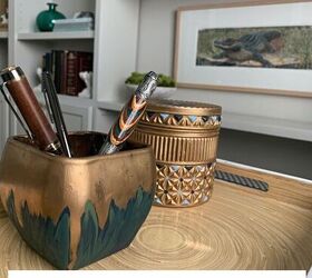 20 pretty dollar tree transformations for you to copy this weekend, Repurpose a candleholder into a chic pen caddy