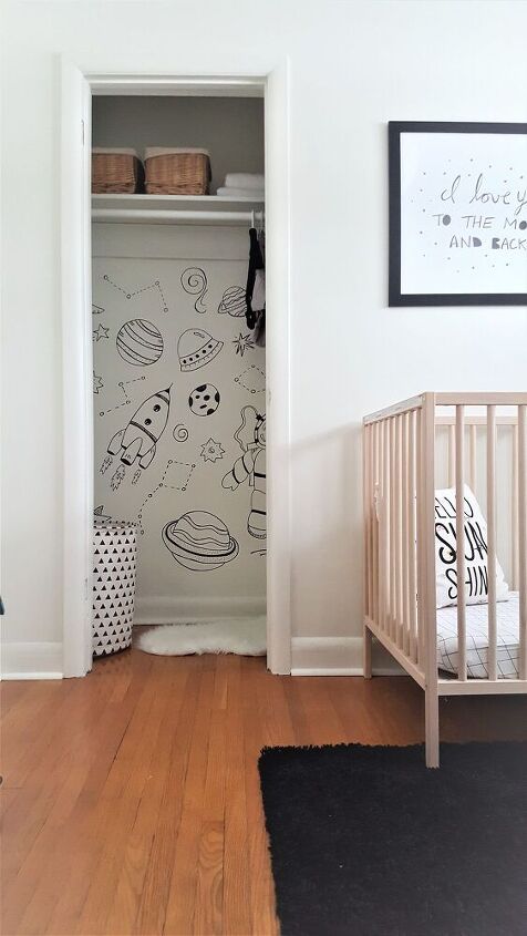 s 16 crazy cool ways people are upgrading their closet space, This hand drawn wall art