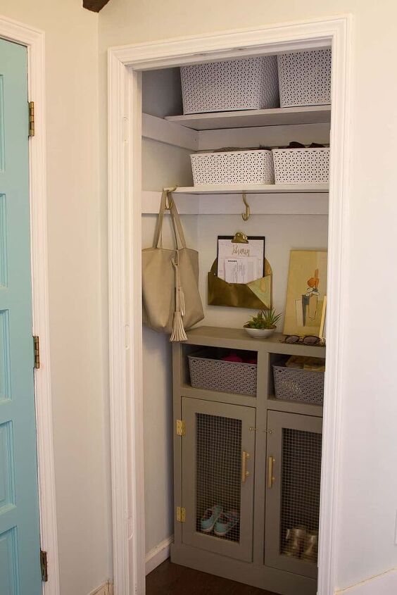 s 16 crazy cool ways people are upgrading their closet space, This transformed mini mudroom
