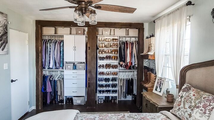 s 16 crazy cool ways people are upgrading their closet space, This closet door frame made from barn beams