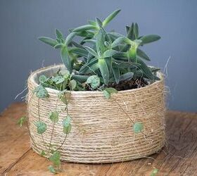 s 20 ways to update your flowers pots in time for spring, Wrap them in rope for a natural look
