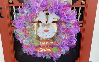 Dollar Tree Bunny Wreath | Curled Deco Mesh Wreath