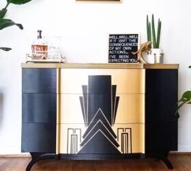 s 15 gorgeous ways to update old furniture without using white paint, Paint a cool metallic design