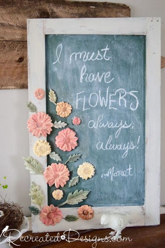 s refresh your decor this month with these 20 colorful spring ideas, Gorgeous vintage inspired spring chalkboard