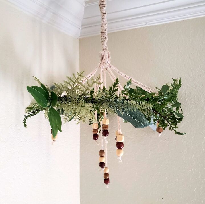 s refresh your decor this month with these 20 colorful spring ideas, Woodsy macrame fern mobile