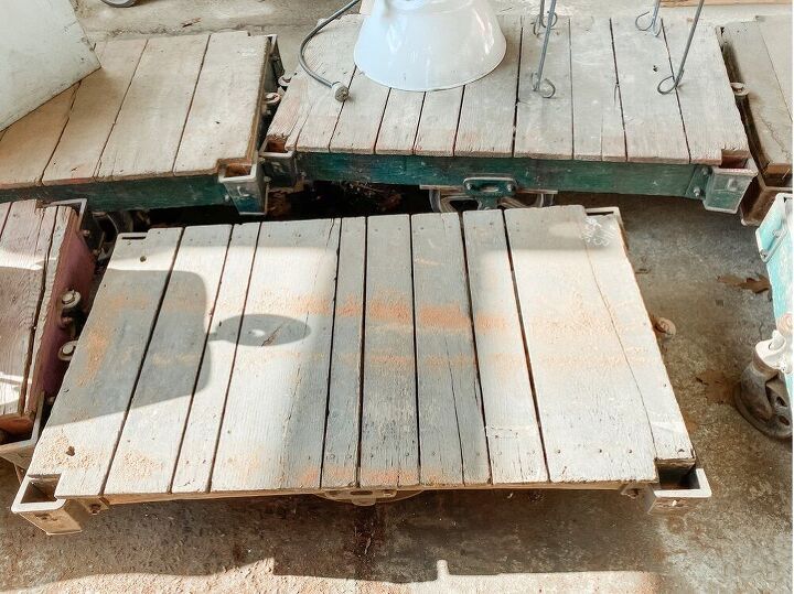 how to restore an old railroad cart into a coffee table, Here is what the before looked like You can tell here it is very dirty and dusty