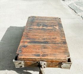 how to restore an old railroad cart into a coffee table, Look how pretty it is all done