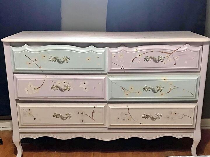 french style dresser in grey and blush