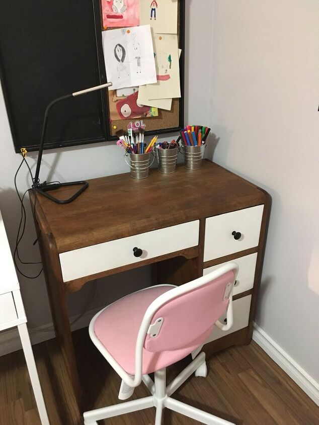 vintage child s desk uplift, The finishing touch was to add new black metal handles that I ve bought from Amazon for about 9 I ve spent in total about 50 in materials the desk was free but I still have leftover of materials for another project I think was a money well spent for a good solid wood furniture that will last for years to come