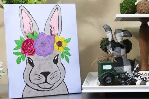 pintura de coelho de decorao de primavera fcil pintura fcil de coelhinho da pscoa