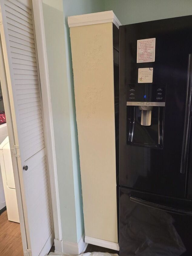 pull out pantry refrigerator wall gap, Painted the front to match