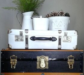 vintage luggage transformed into beautiful home decor