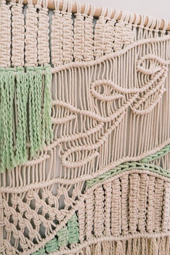 how to macrame wall hanging with vine and leaf