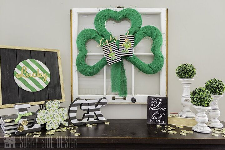 s 17 fun decor ideas for st patrick s day, Festive burlap shamrock wreath