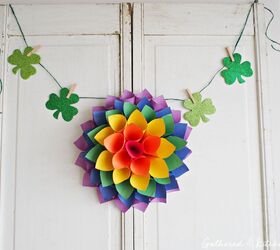 s 17 fun decor ideas for st patrick s day, Cheery paper flower wreath
