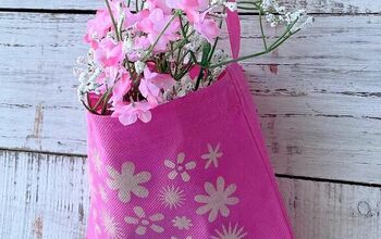 Bolsa de decoración primaveral de Dollar Tree con flores de imitación