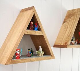 diy triangle shelf with hooks
