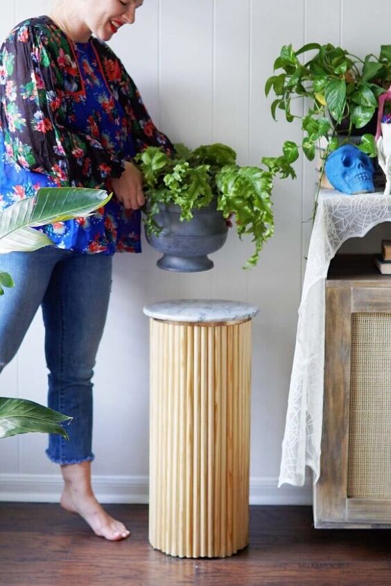 diy fluted marble side table
