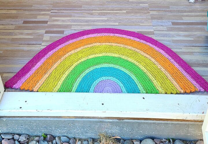 s 5 easy rope rug you can make on a budget, Nautical Rope Rainbow Rug