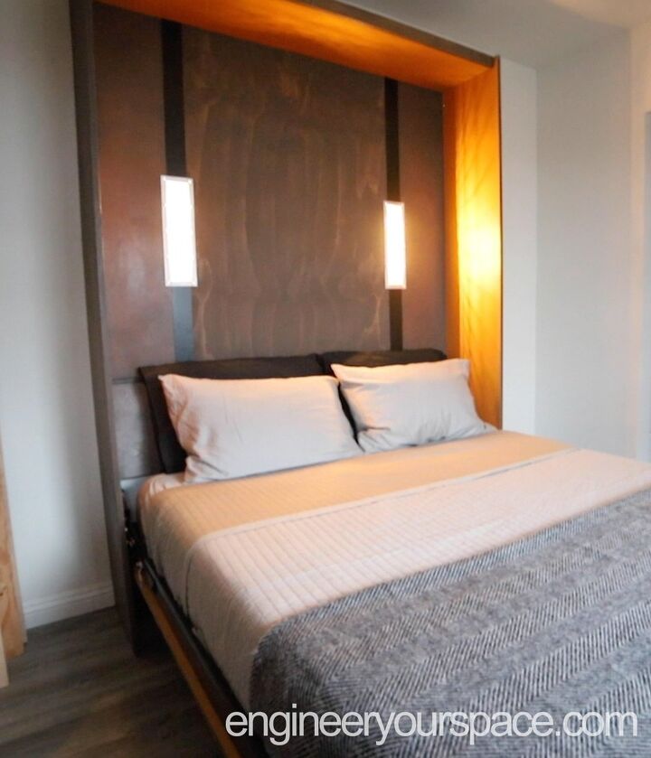 s 20 stunning affordable ideas you should see before buying a new bed, Save space with a DIY Murphy bed
