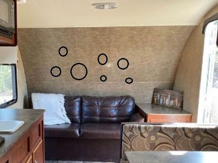 q how to mount some round mirrors on a concave wall in trailer