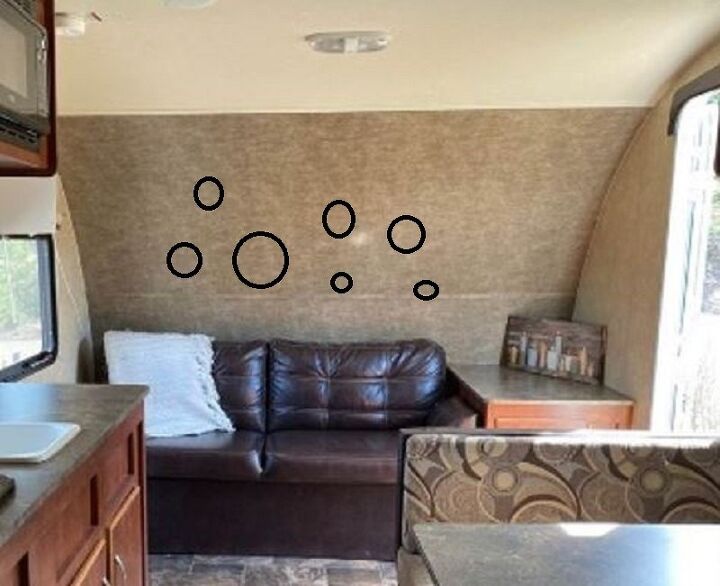 q how to mount some round mirrors on a concave wall in trailer