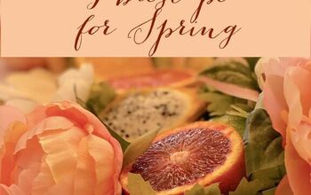 Una mesa de frutas y flores para la primavera
