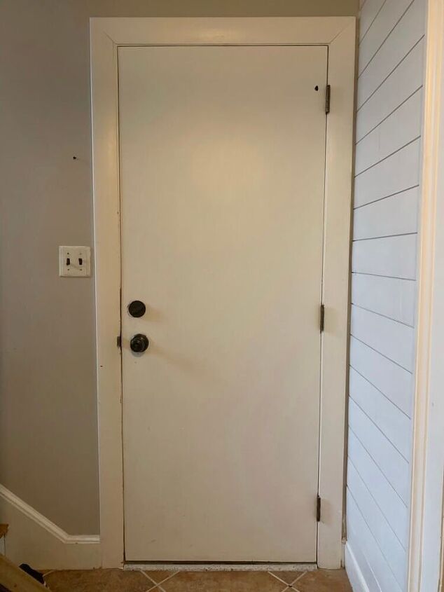 quick and easy interior slab door makeover with trim