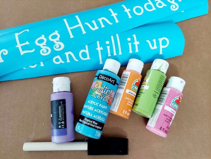 diy easter egg hunt with signs, Make stencils and choose paint