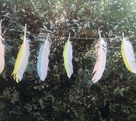 25 spring porch ideas that ll brighten up your block, Sparkling springtime feather garland
