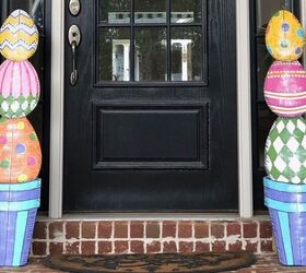 25 spring porch ideas that ll brighten up your block, Easter egg topiaries