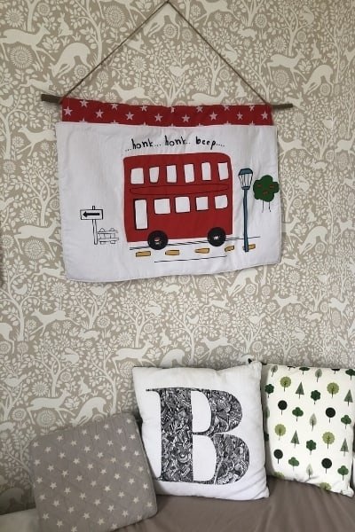 easy sew diy kid s wall hanging from a fabric remnant, Photo Upcycle My Stuff