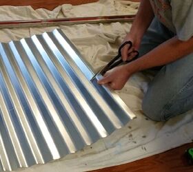 corrugated metal backsplash, Cutting with Tin Snips
