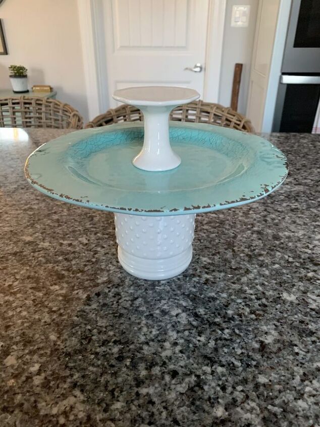 how to make your own diy spring tiered plate stand