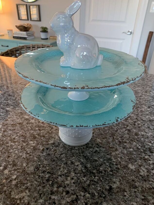 how to make your own diy spring tiered plate stand