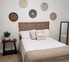 s take your bedroom to the next level with these 20 headboard ideas, Update your headboard with a spare rug