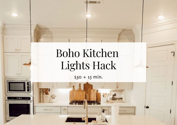 how to add a light fixture anywhere 804 sycamore, How to Hack Boho Kitchen Island Lights