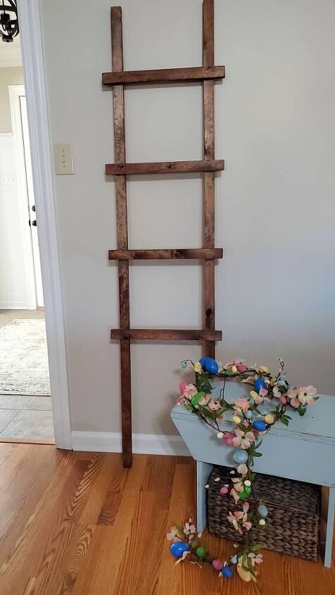 spring themed blanket ladder tutorial