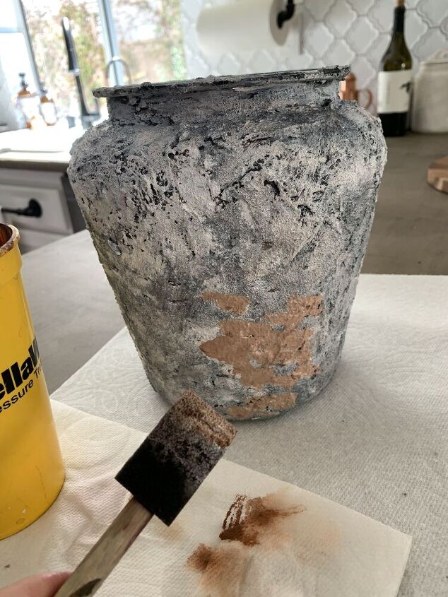 diy faux pottery vase