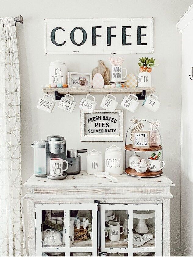 how to style an easter coffee bar, Here she is all styled up for Easter this year