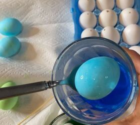 Dip eggs in food coloring and then stack them up for THIS